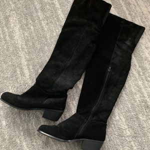 Black, what feels like suede, knee high boots
